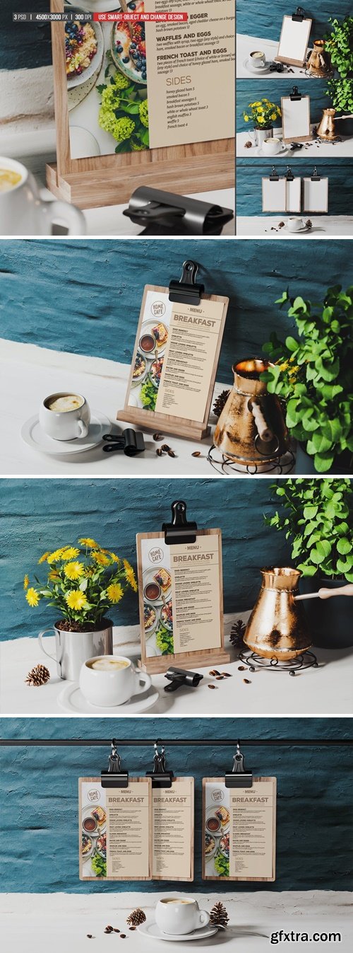 Wooden Clipboard Menu Holder Mockup YMH4BW6