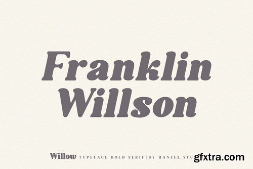 Willow. Typeface Bold Serif