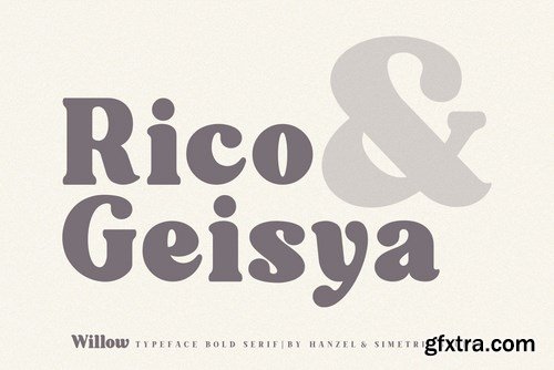 Willow. Typeface Bold Serif