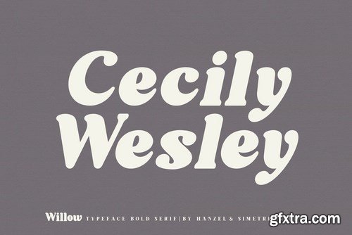 Willow. Typeface Bold Serif