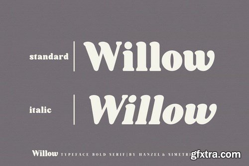 Willow. Typeface Bold Serif