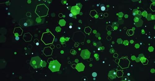 Videohive - Abstract Green Hexagon Shapes Lights Are Moving - 37427189 - 37427189