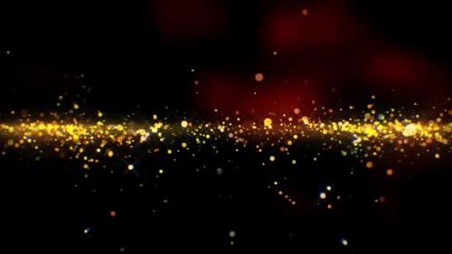 Videohive - Golden Glittry Particles Are Glowing And Blinking - 37446018 - 37446018