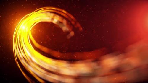 Videohive - Abstract Golden Lines And Particles Are Flying - 37446035 - 37446035