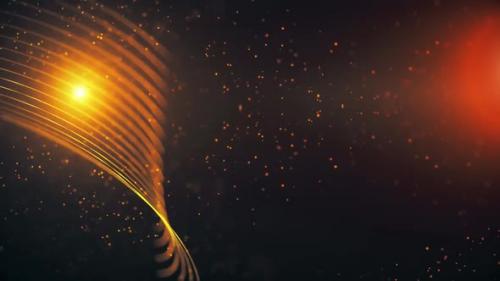 Videohive - Golden Lines And Particles Are Glowing - 37446064 - 37446064