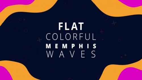 Videohive - Flat Colorful Memphis Waves - 37850350 - 37850350