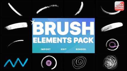 Videohive - Brush Elements Pack | Motion Graphics - 37932747 - 37932747