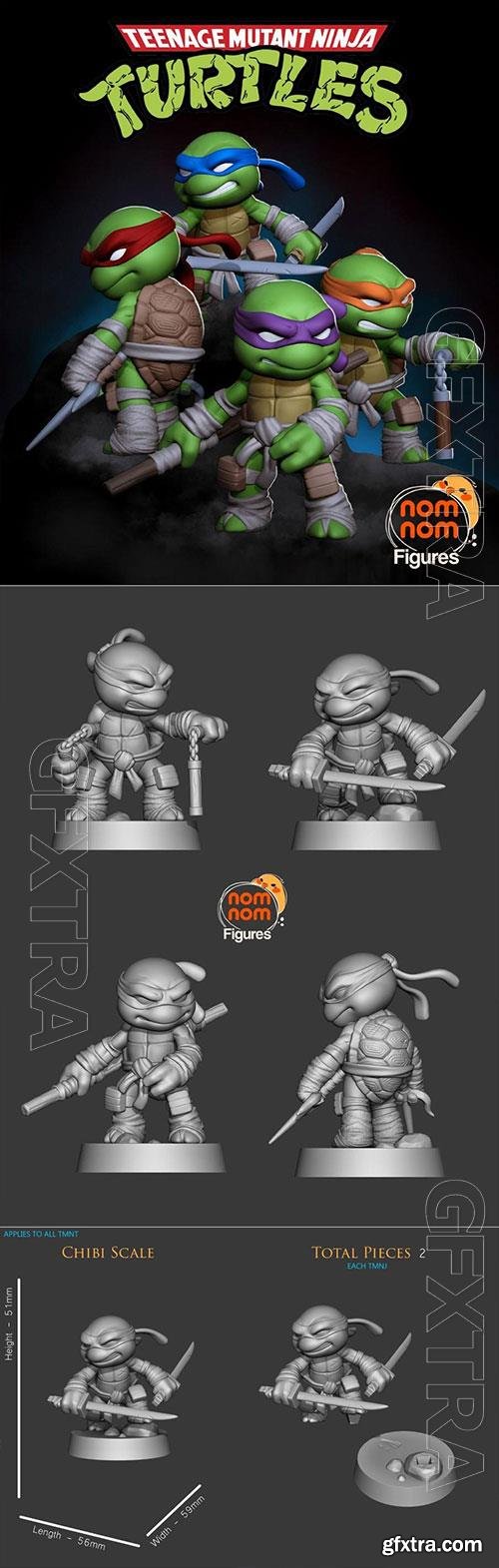 Chibi Ninja Turtles 3D Print Model 