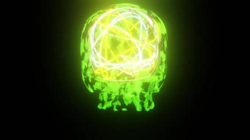 Videohive - Green Skull Bright Mind Vj Loop Background HD - 37937318 - 37937318