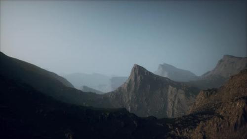 Videohive - Silhouette of Swiss Alps Mountains in Morning Clouds - 37937464 - 37937464