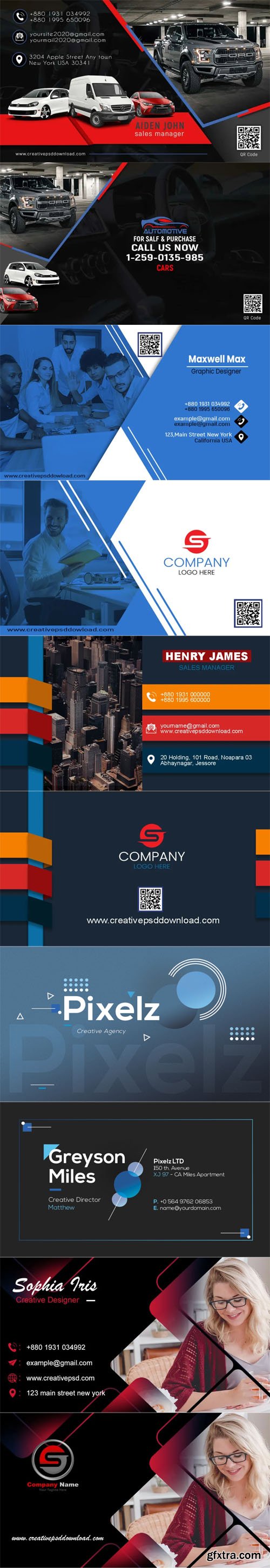 Best Of 20 Professional Multipurpose Business Cards PSD Templates