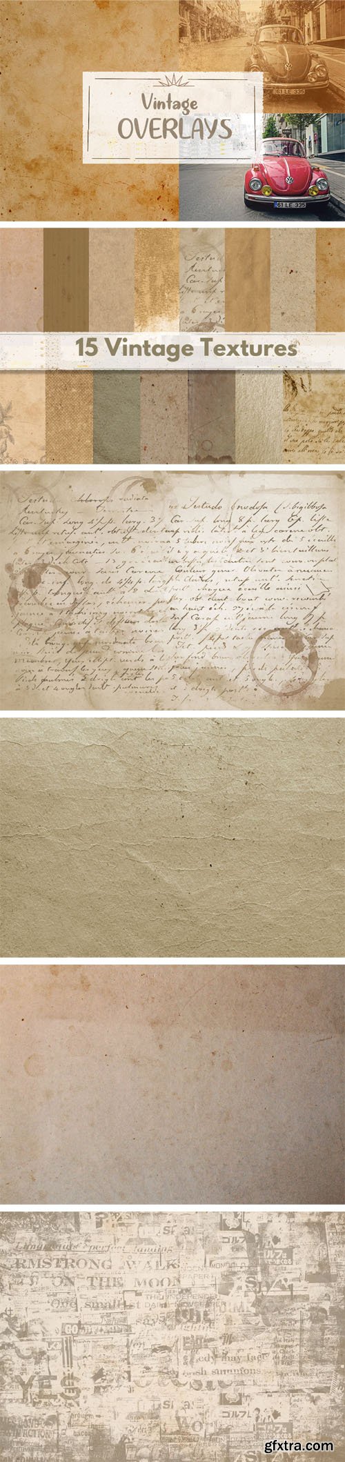 Vintage Paper Overlays / 15+ Vintage Textures