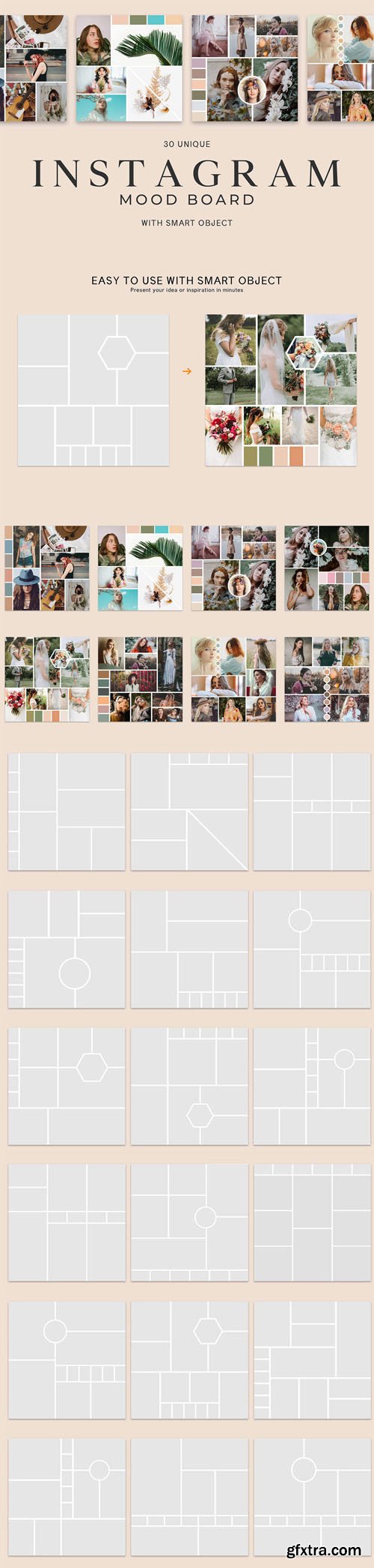 30 Unique Instagram Mood Board PSD Templates