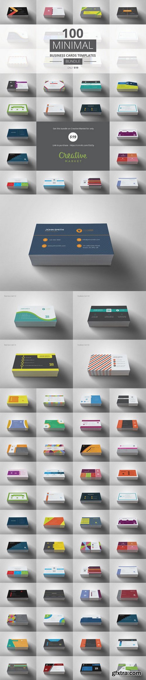 100 Minimal Business Cards Bundle