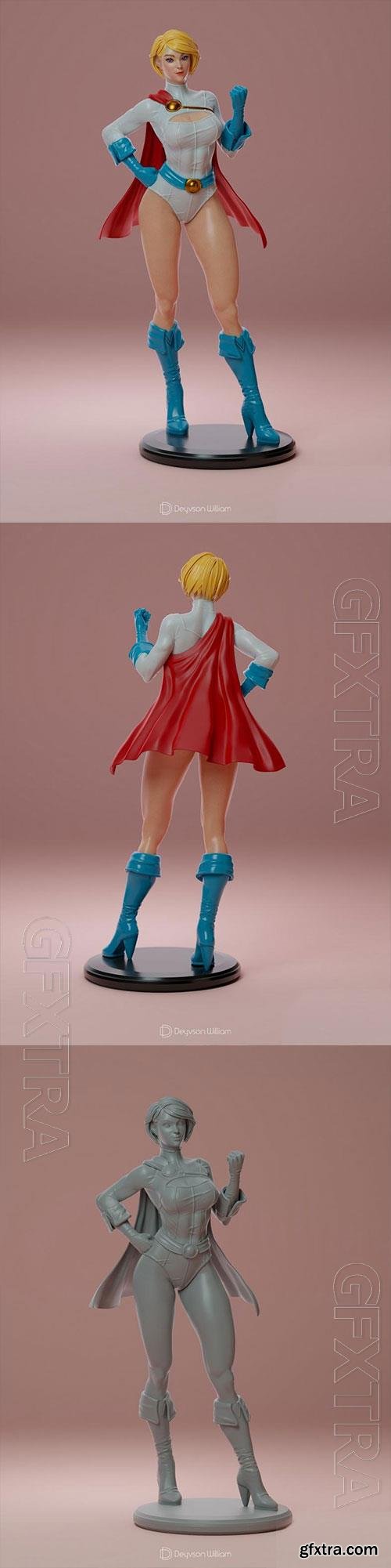 Power Girl 3D Print Model 