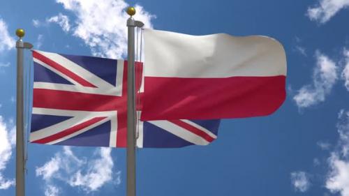 Videohive - United Kingdom Flag Vs Poland Flag On Flagpole - 37966841 - 37966841