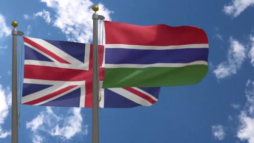 Videohive - United Kingdom Flag Vs The Gambia Flag On Flagpole - 37966850 - 37966850