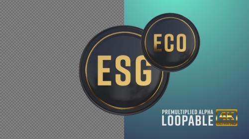 Videohive - Eco And Esg Badge Looping with Alpha Channel - 37993650 - 37993650