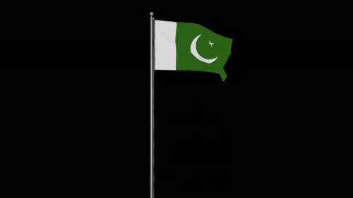 Videohive - Pakistan Flag Pole Loops With Alpha - 37999410 - 37999410