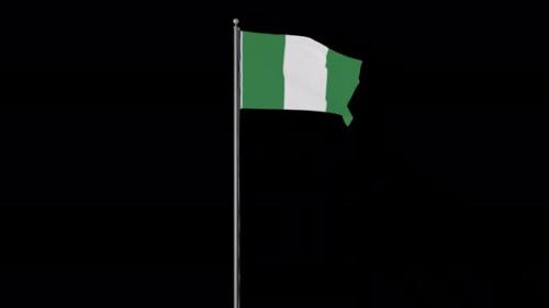 Videohive - Nigeria Flag Pole Loops With Alpha - 37999413 - 37999413