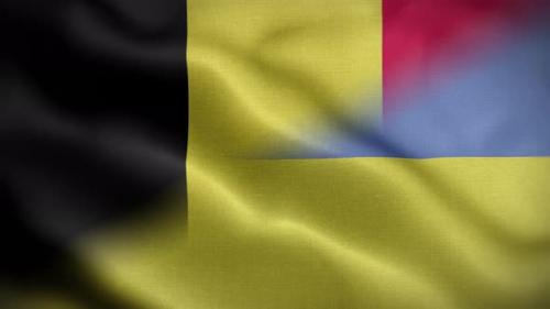 Videohive - Ukraine Belgium Flag Loop Background 4K - 37940468 - 37940468