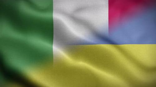 Videohive - Ukraine Italy Flag Loop Background 4K - 37940750 - 37940750