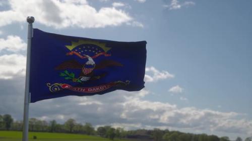 Videohive - Flag of North Dakota State Region of the United States Waving at Wind - 37941468 - 37941468