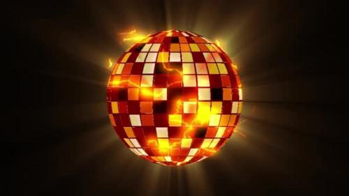 Videohive - Gold globe ball rotation with electric and ray effect. - 37943550 - 37943550