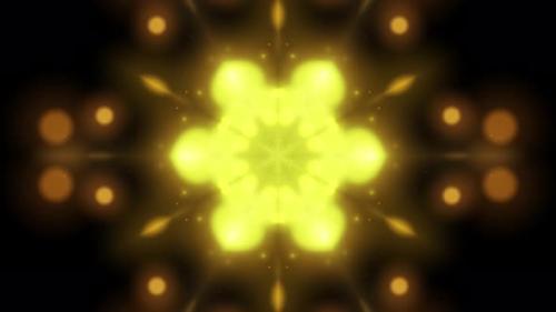 Videohive - Abstract yellow gold kaleidoscope animation. - 37943560 - 37943560