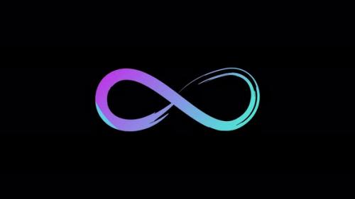 Videohive - Animated infinity symbol with blue glow. Abstract Neon Glowing Infinity. On a black background. - 37944505 - 37944505