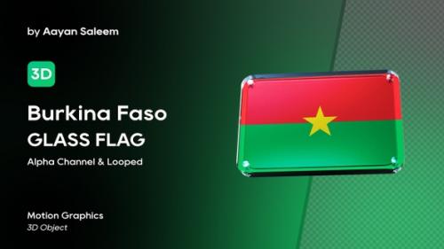 Videohive - Burkina Faso Flag 3D Glass Badge - 37944685 - 37944685