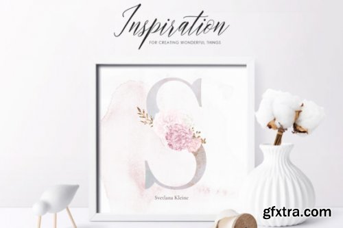 Floral Letters Clipart, Wedding Alphabet