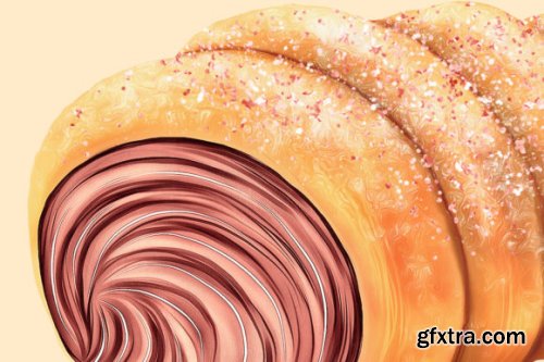 Dessert Clipart, Cream Horn Illustration