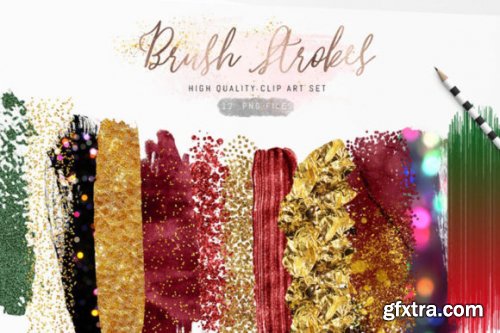 Brush Stroke Clipart, Glam Clipart