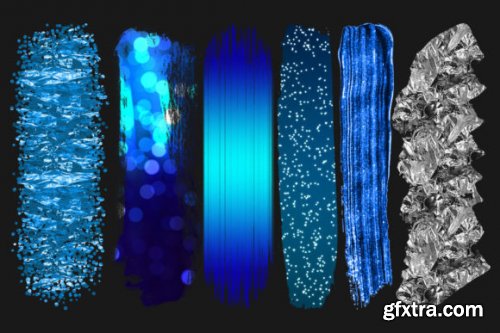 Blue Metallic Brush Stroke Clipart