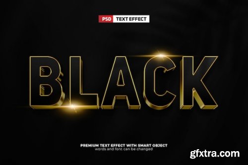 Black gold bold luxury 3d editable text effect