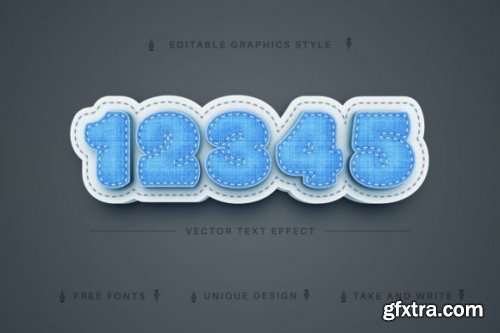 Jeans and Wooden Craft Editable Text Effect, Fon