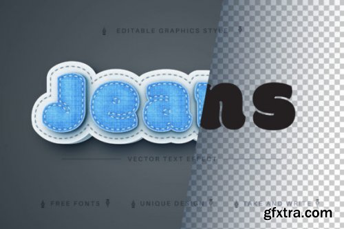 Jeans and Wooden Craft Editable Text Effect, Fon