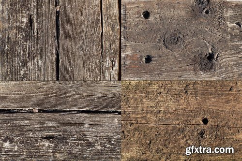 18 Weathered Wood Textures / Backgrounds