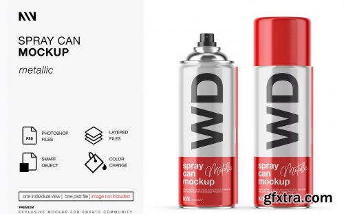 Bottle and Spray Can Mockup