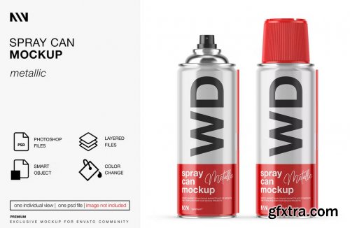 Bottle and Spray Can Mockup