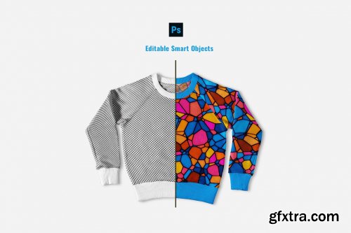 CreativeMarket - Flat Lay Bulky Sweatshirt Mockup 7174032