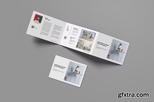 Clean Landscape A4 Trifold Brochure Mockup