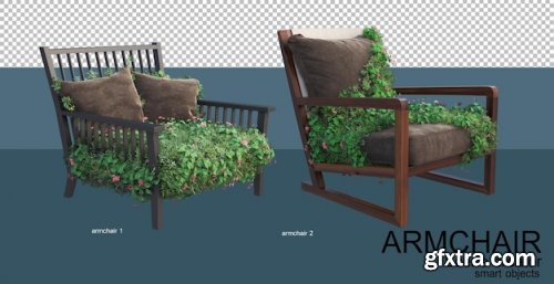 3d rendering of leisure chairs and plants