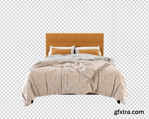 Mininal modernbed in 3d rendering