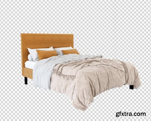 Mininal modernbed in 3d rendering