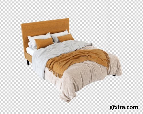 Mininal modernbed in 3d rendering