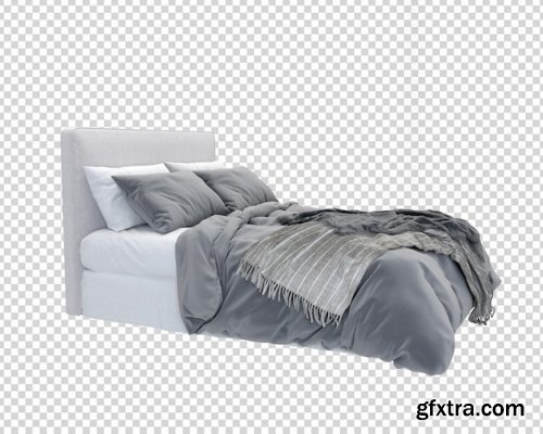 Luxury bed in 3d rendering