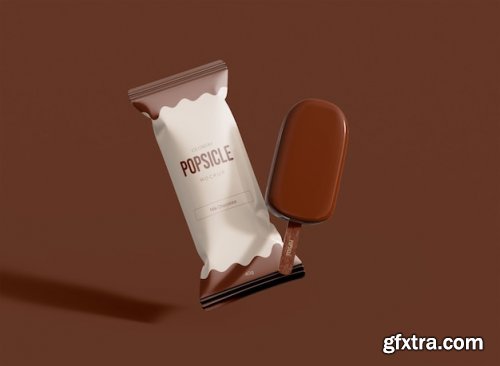 Ice cream popsicle mockup