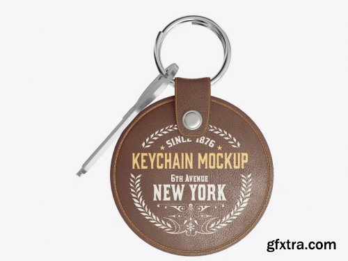 Leather Keychain Mockup